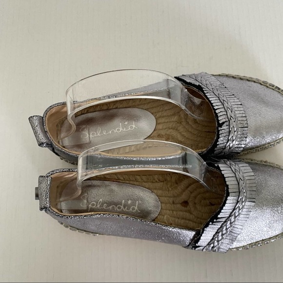 Splendid Jaime Grey Metallic Espadrille Flat 7.5 - Picture 5 of 7